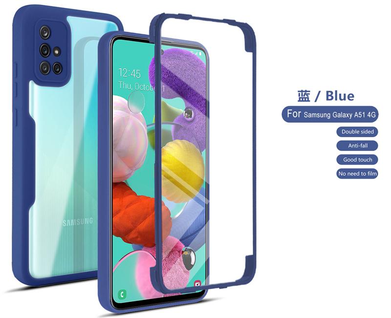 For Samsung Galaxy A51 Case 360 Clear PC Shockproof Phone Cover For GalaxyA51 A 51 With Screen Protection Silicone Bumper Funda