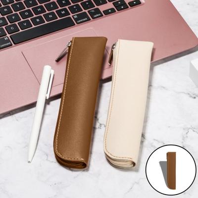 Pürüzsüz Fermuarlı Kalem Kutusu Büyük Açılış Ferah Kırtasiye Depolama Suni Deri Taşınabilir Kalem Çantası Kızlar için