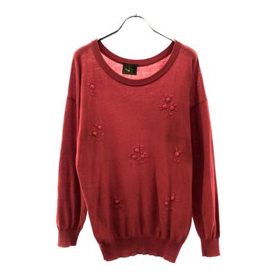 KENZO JUNGLE 90s Made In Italy Old Flower Embroidery Long Sleeve Sweater Women Used