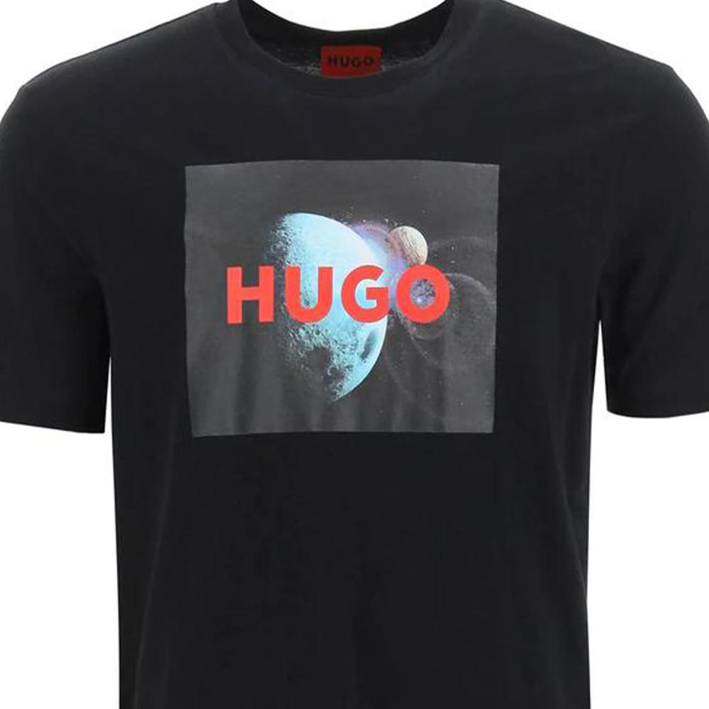 HUGO BOSS T-Shirts Men's Black Crew Neck Moderate Straight Fit 50467393-001
