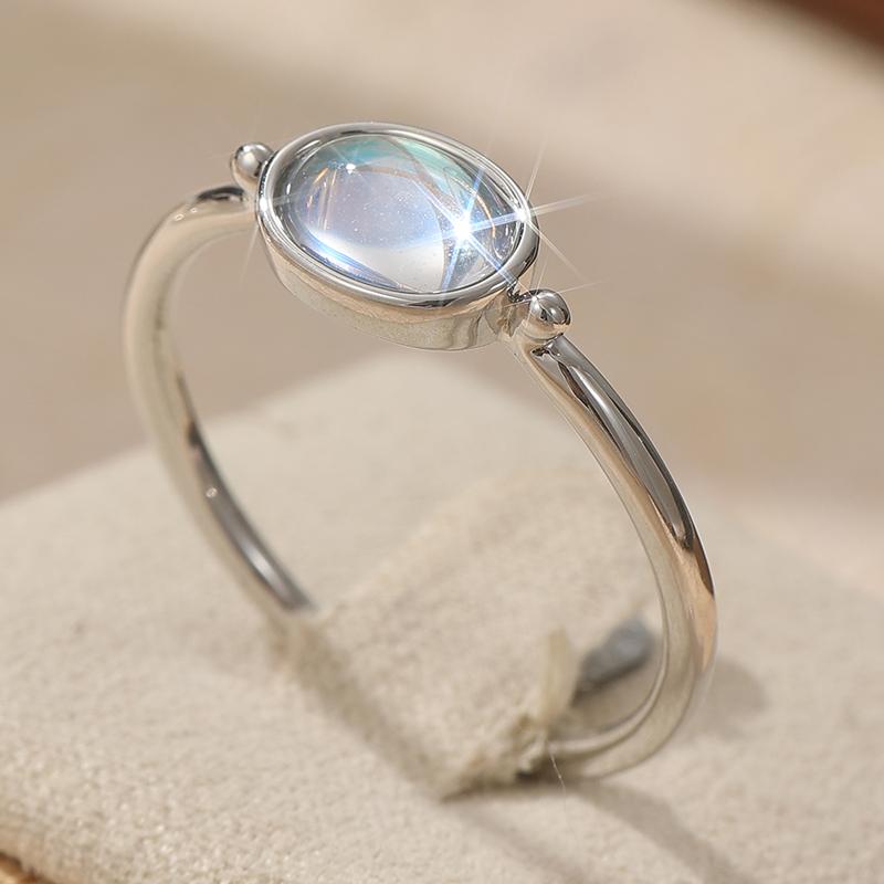 Inele din Cupru Vechi cu Pietre de Lună Încrustate Manual, Inel Minimalist pentru Femei, Inel Stil Boem, Inel Cadou pentru Petrecere