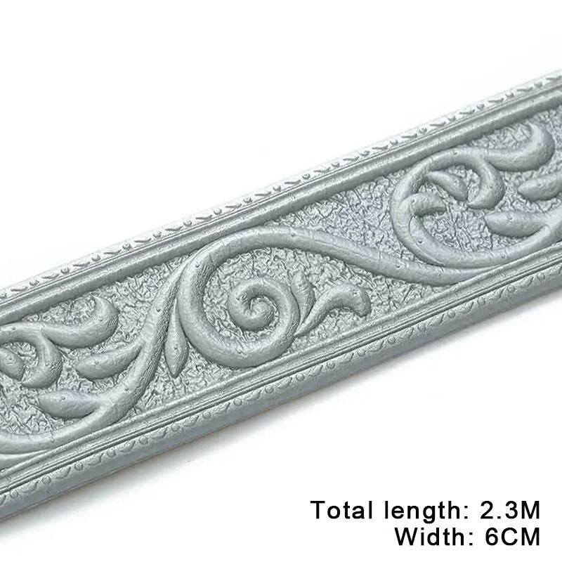 230cm 3D geprägte Schaumstoff Wanddekoration Selbstklebende Rückwandleiste, Dekorative Tapetenbordüre, Sockelleiste Hausdekoration