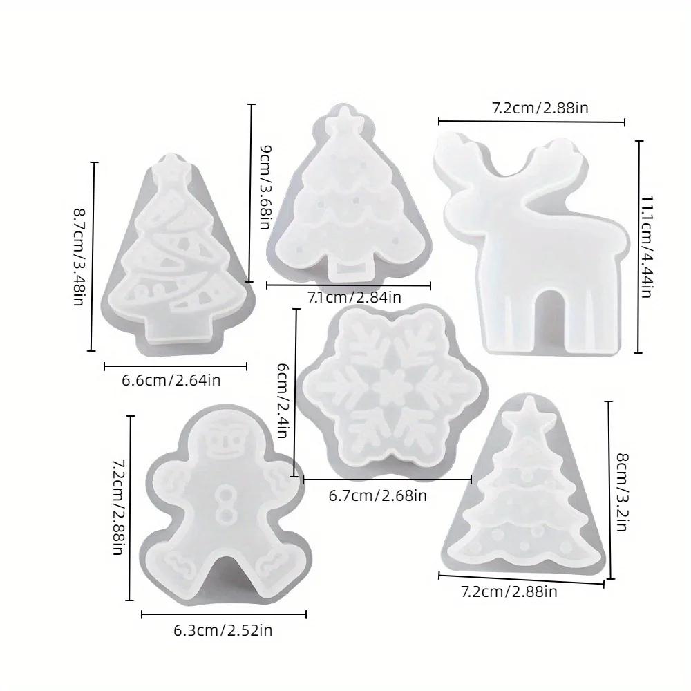 3D Christmas Stereoscopic Deer Animal Silicone Mold Crystal Drop Glue Fondant Cake Decorating Resin Silicone Casting Mold