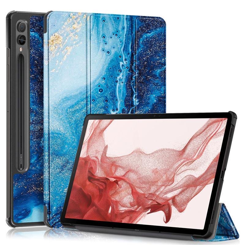 Tablet Case For Samsung Galaxy Tab S9 Plus Case 12.4 Folding Stand Hard PC Back Magnetic Book Cover For Samsung Galaxy S9 Plus Tablet Case