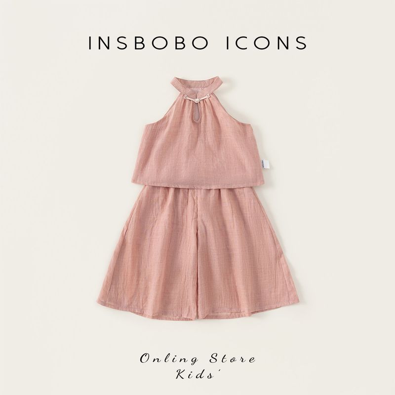 Insbobo Girls Hanfu 2026 Summer New Style One-Year-Old Girl Dress Children s Outfit Stylish Baby Summer Outfit Pink 100