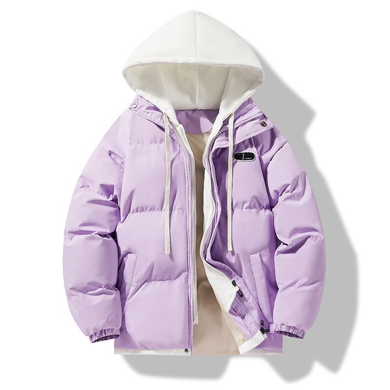 

Мужская новая зимняя свободная теплая куртка из хлопка с капюшоном в тренде, двухкомпонентная одежда с хлопковой подкладкой 3XL светло-фиолетовый