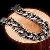 100% S925 Sterling Silver Trend Retro Fashion Cuban Charm Solid Bracelet Men's Cuff Trend Powerful Street Fashion Jewelry Gift
