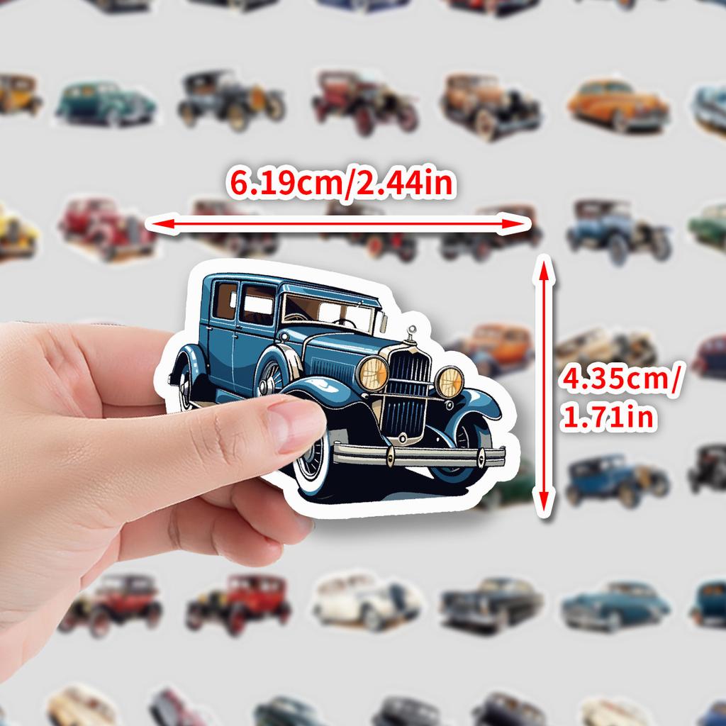 50 Retro Classic Car Doodle Stickers Water Cup Computer Suitcase Skateboard Decoration Stickers Children's Hand Account Stickers