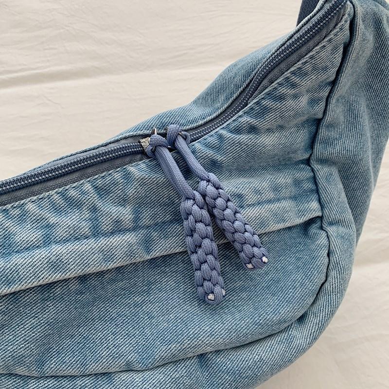Light Denim Small Bag Women's Shoulder Crossbody Bag Commuter Dumpling Bag