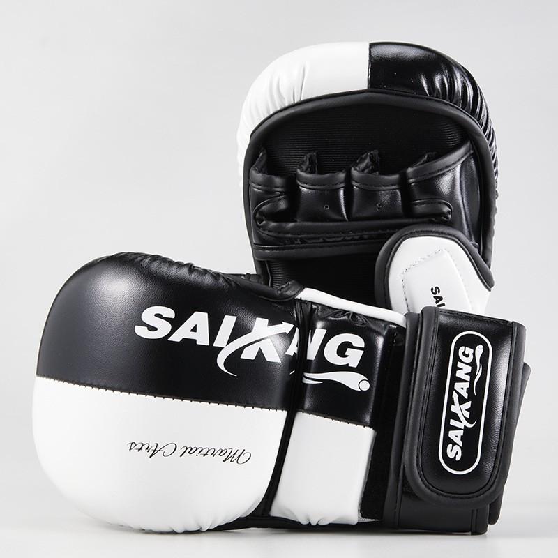 Semi-Finger Boxing Gloves Adult MMA Muay Thai Sanda Combat Training With Split Finger Design