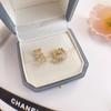 Luxurious geometric elegant ring earrings, women's wedding engagement party jewelry accessories