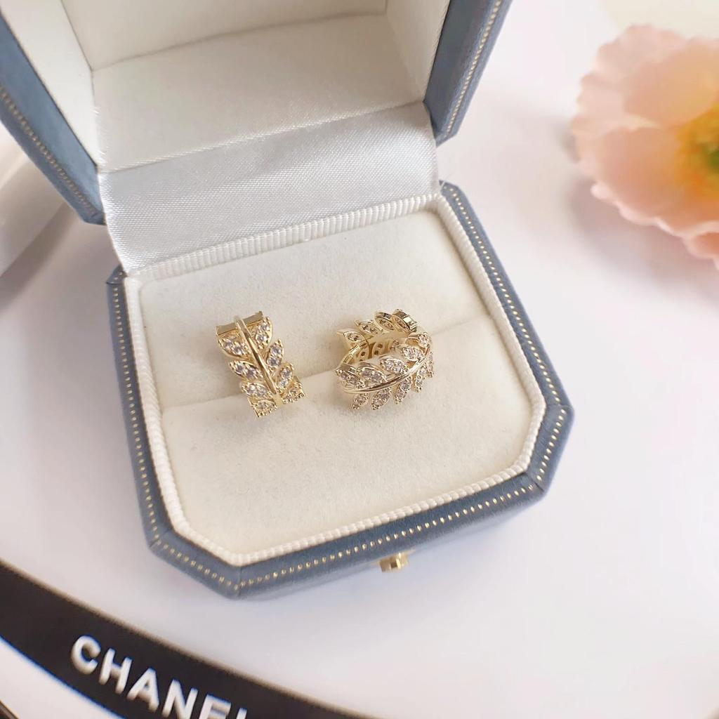 Luxurious geometric elegant ring earrings, women's wedding engagement party jewelry accessories