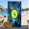 Asciugamano da Spiaggia con Stampa Calcio Brasiliano Asciugatura Rapida Super Assorbente Morbido Asciugamano da Bagno per Nuoto Spiaggia Viaggio Souvenir Regalo