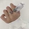 Artistic 925 Silver Open Ring With Vintage Elephant And Rose Pendant For Unique Gifts