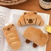 Trendy Capybara Bread Plush Keychain Foodie Theme Creative Backpack Pendants Bag Decor Soft Stuffed Doll Key Chain Party Favors