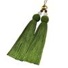 Versatile Keychain with Double Tassels Designs Polyester Silk Fringe with Loop for Keys Bags Decoration