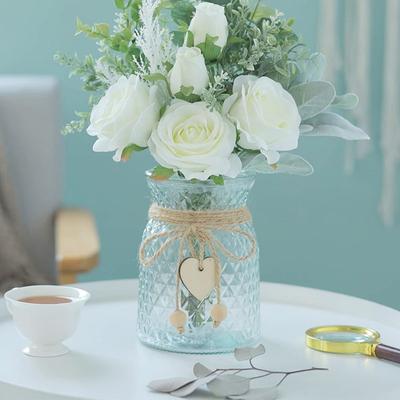 Yousheng Vase Love Heart Decoration Rope Handmade Wood Bead Jute Rope with Love Heart Sign Crafts Gift Wrapping Packing Decorative Rope