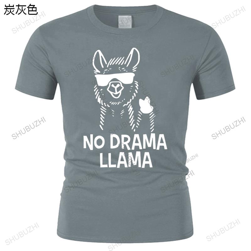 No Drama Llama Funny Unisexs TShirt Harajuku Tee Shirt Fashion TeeShirt Unisex Cotton Brand Short Sleeve Male Round Neck Teeshirts