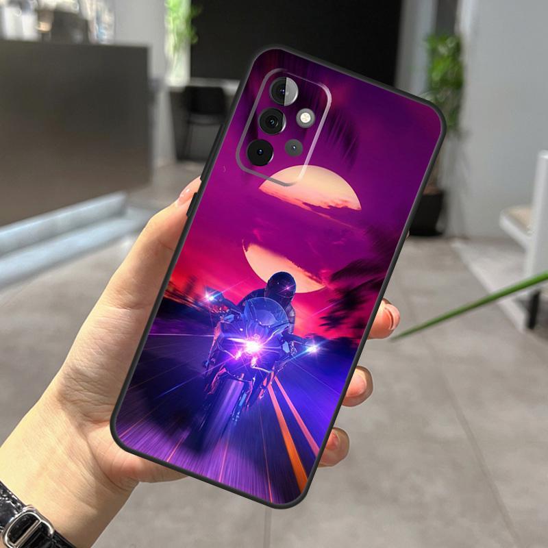 Neon Motorcycle Art Case For Samsung Galaxy A52 A32 A12 A56 A36 A54 A34 A14 A05 A16 A26 A13 A33 A53 A15 A35 A55