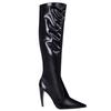 Moda FHC 10cm Zakrzywiony Obcas Damskie Kozaki do Kolan, Lakierowana Skóra Długie Botki Męskie Cross-dressing Buty Cosplay, Czarne, Kolory na Zamówienie