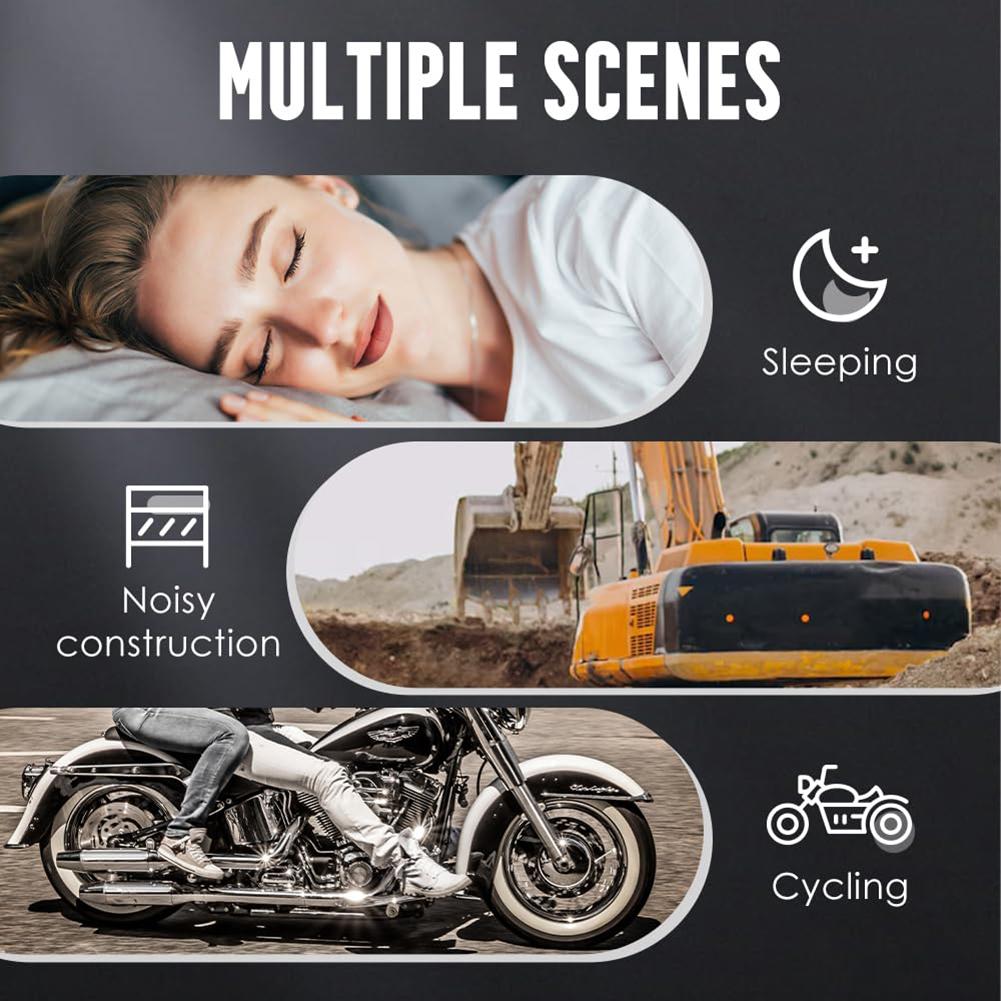 1Pairs Motorcycle Noise Reduction Earplugs 27dB Comfortable Memory Foam Silicone Sleep Soundproof Earplugs Motorcycle Equipment