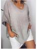 Summer Casual Cotton Linen T-Shirt: Solid Color, Loose Fit, Short Sleeve