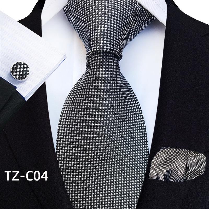 Men's Black Business Tie Gift Set: Striped & Plain Ties, Pocket Square, Tie Clip