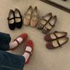 Korean Version of Ballet Style Shallow Mouth Single Shoes Women's Shoes 2025 New Autumn French Retro Soft Flat Mary Jane Shoes