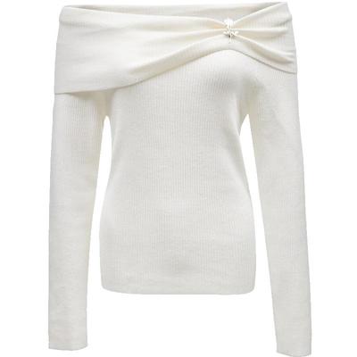 Women's 2025 Spring Detachable Brooch Turtleneck Knit Sweater