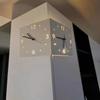 Automatic Induction Lamp Corner Wall Clock Steel Sun Corner Double-sided Wall Clock Digital Hollow Mute Free Punching