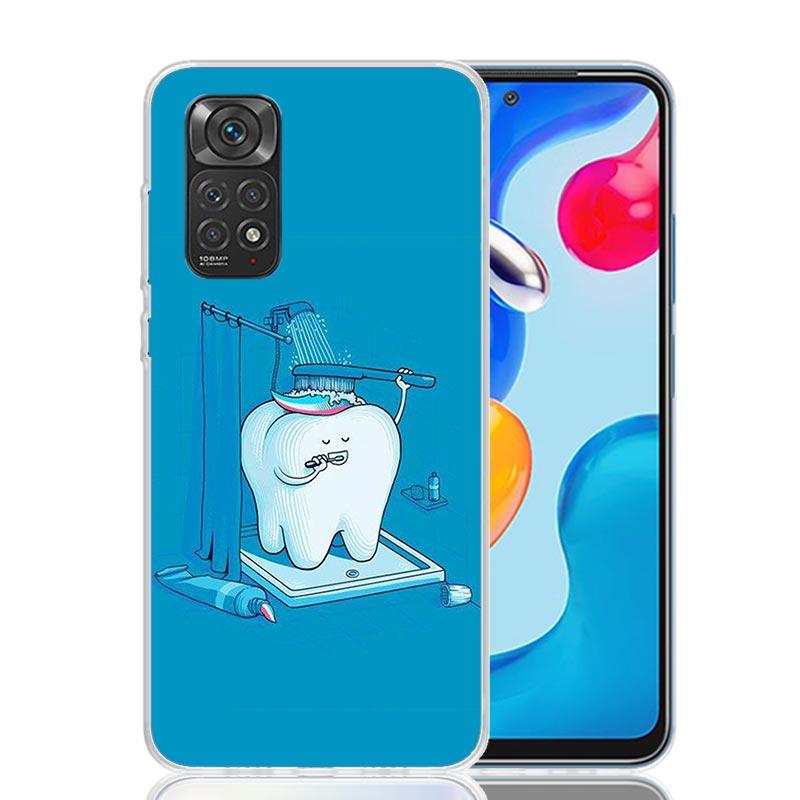 Wisdom Teeth Dentist Tooth Case Phone Cover for Xiaomi Redmi Note 14 13 12S 12 11S 11 11T 11E 10S 10 Pro Plus 5G Trend Fundas No