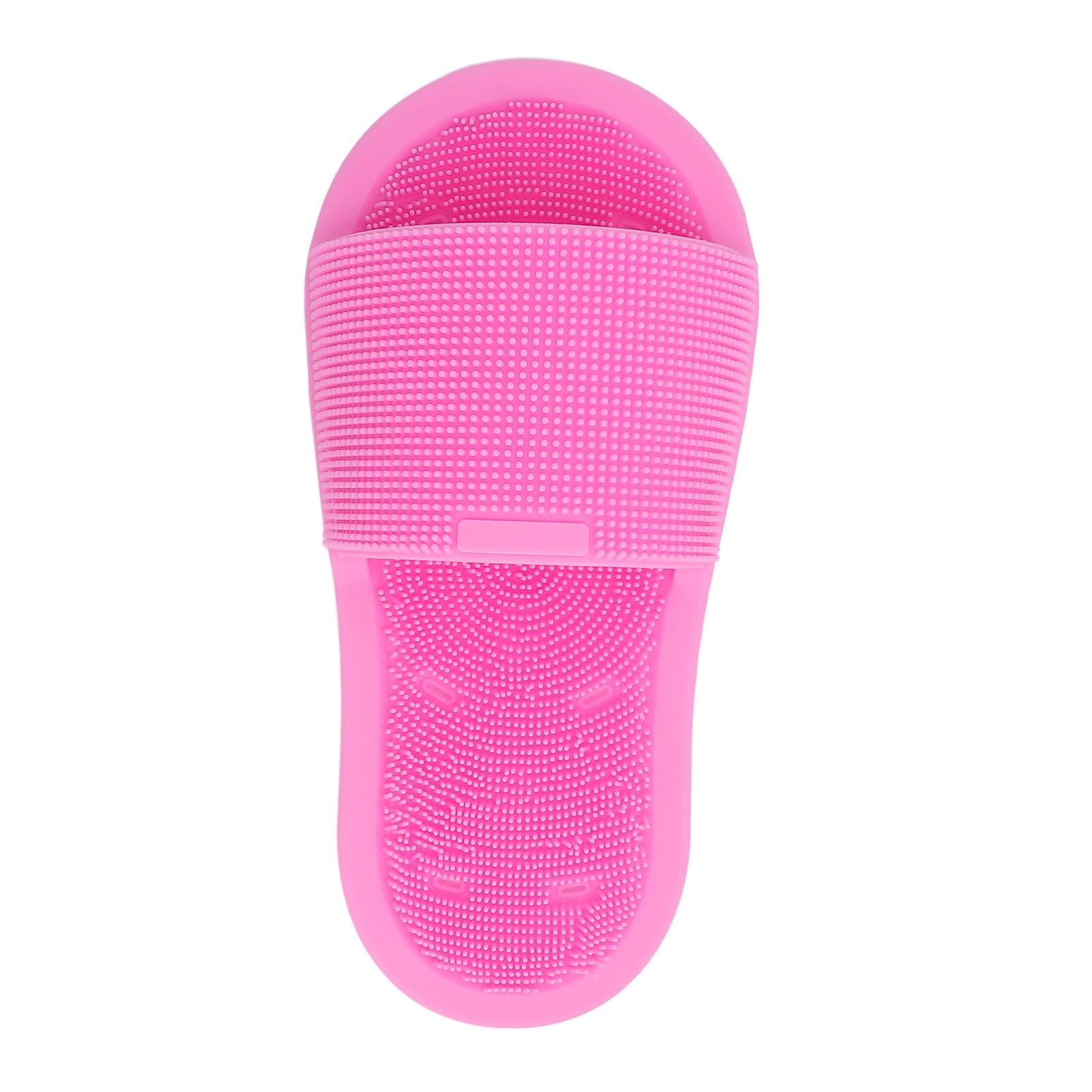 

1 шт. Скраббер для ног в душе, мягкий силиконовый, нескользящий, присоски, очиститель для ног, тапочки без розовый