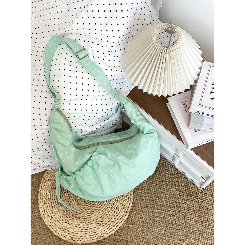 Early spring new small fresh polka dot messenger bag wrinkled croissant bag niche design shoulder bag women