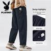 Playboy Men's Loose Straight Cotton Casual Pants