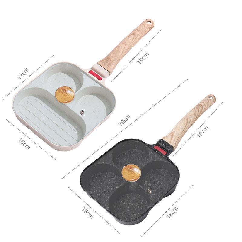 3/4 Cups Egg Frying Pan with Lid Nonstick Omelet Pancake Pan Fried Egg Pans Breakfast Grill Skillet Hamburger Steak Cooker Pan