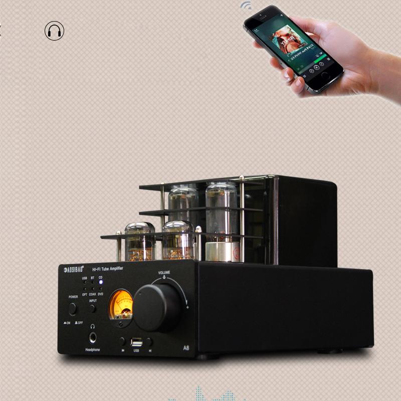 Hifi Tube Amplifier 80W+80W High Power Fever Amplifier Auido Speaker Amplifier Home Theater Bluetooth 5.0 With Ear Amplifier