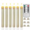 Flameless Ivory Taper Candles Flickering with 10-Key Remote Led Warm 3D Wick Light Window Candles Christmas Home Wedding Decor