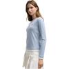 Fila Heritage Fake Two-Piece Round Neck Casual Slim Fit Knitted Long Sleeve T-Shirt Women Tops F11W548214F-LB