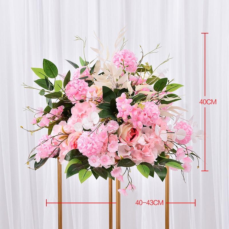 40-43cm Artificial Flower Pom Pom Table Centerpiece Decor Wedding Backdrop Silk Flower Ball Road Lead Floral Wedding Decoration