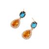 1 Pair Luxurious Colored Cubic Zirconia Drop Shape Dangle Earrings for Women Stud Earring Jewelry Wedding Party Accessories