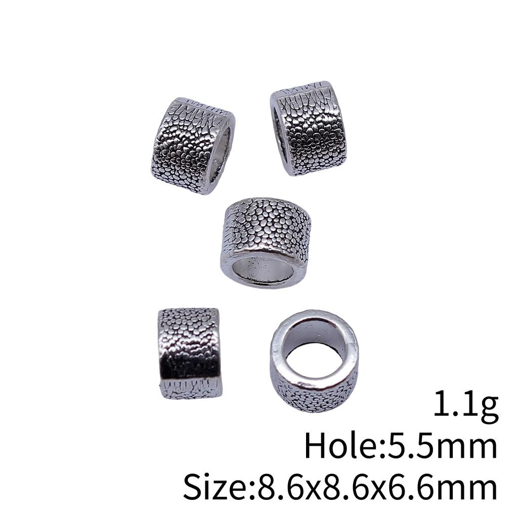 Concentric Circle Pattern Tube Spacer Beads Metal Loose Beads For Bracelet Necklace Hair Jewelry Craft Accessories For