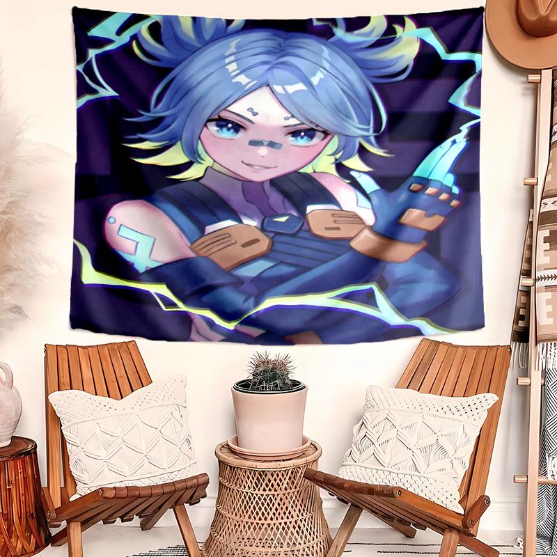 VALORANT Tapestry, Wall Hanging Tapestry, Pattern Tapestry for Dorm Bedroom Living Room Wall Art Photography Backdrop