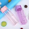 Simple Square Water Bottle Portable Plastic Sport Water Bottles Candy Color Leak Proof Gym Household School Outdoor Drinkware