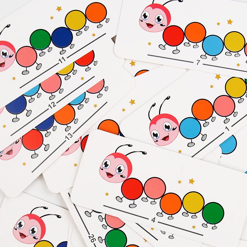 Wooden Caterpillar Bead Game for Kids: Enhances Hands-On Skills, Color Recognition, and Early Learning