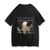 Sommer reiner Baumwolle atmungsaktives T-Shirt lustige Emoji Packung Katze Druck Unisex und Damenbekleidung Neuer Modetrend lässig kurzärmelig