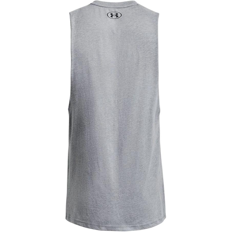 Under Armour Graphic Logo Crew Neck Sleeveless Training Vest Men Gray 1373787-035