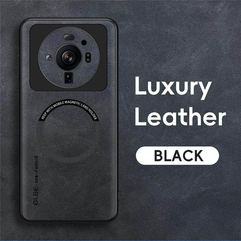 Magnetic Retro Leather Soft Case For Xiaomi 12S Ultra 12SUltra 5G Wireless Charging Phone Case Cover