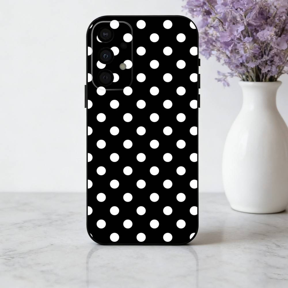 P-Polka D-Dot A-Art Phone Case For Samsung Galaxy A73,A72,A71,A70,A53,A52,A51,Soft Silicone Black Cover