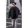 Cleanfit gray short leather jacket American ruffian handsome high-end men's vintage lapel locomotive leather jacket