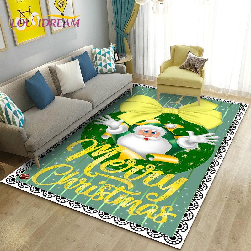 

Коврик с Рождеством Санта-Клауса, ковер для гостиной, спальни, дивана, коврик для двери, детский нескользящий напольный коврик в подарок 230x160cm